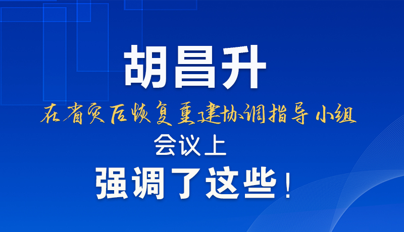 圖解|胡昌升在省災后恢復重建協(xié)調(diào)指導小組會議上強調(diào)了這些！