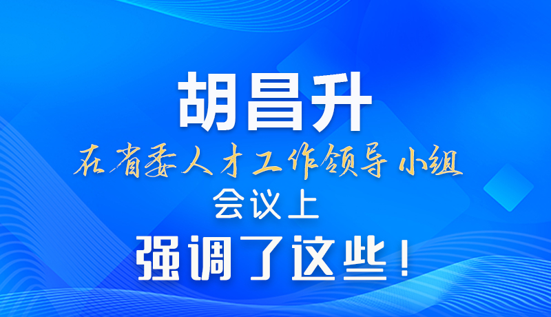 【甘快看】圖解|胡昌升在省委人才工作領(lǐng)導(dǎo)小組會(huì)議上強(qiáng)調(diào)了這些！