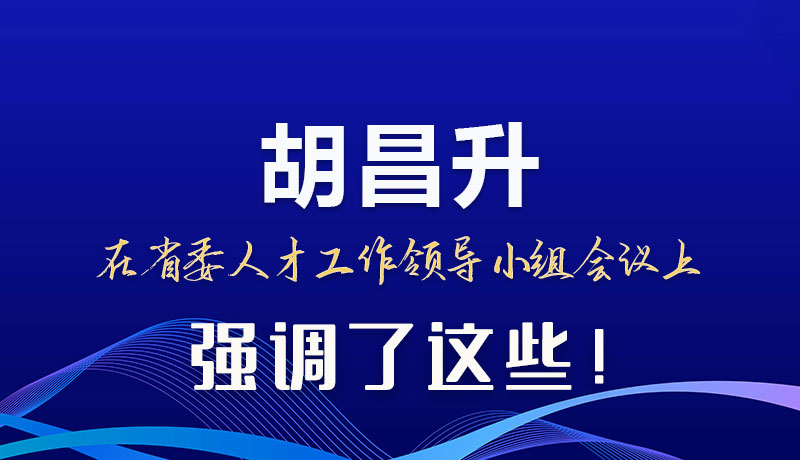 圖解|胡昌升在省委人才工作領(lǐng)導(dǎo)小組會議上強調(diào)了這些！