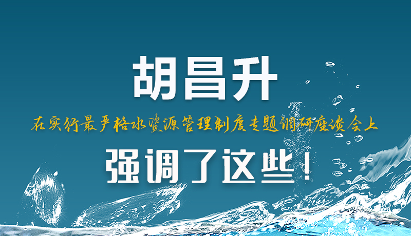 圖解|胡昌升在實行最嚴格水資源管理制度專題調(diào)研座談會上強調(diào)了這些！