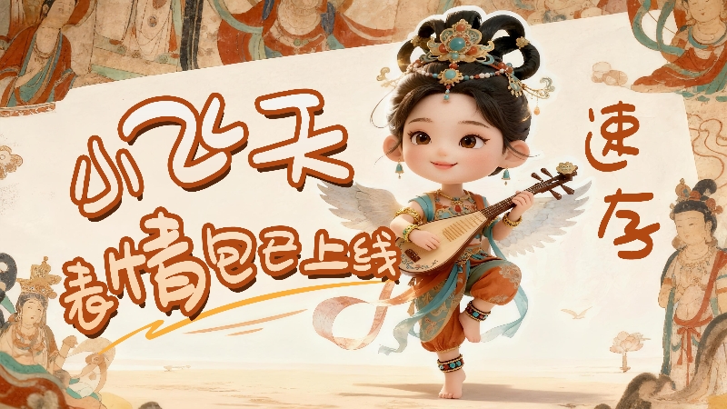 【何以中國·壁畫里的中國】小飛天表情包已上線，速存！