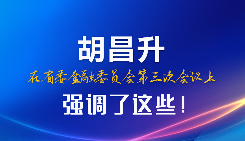 圖解|胡昌升在省委金融委員會第三次會議上強調(diào)了這些！